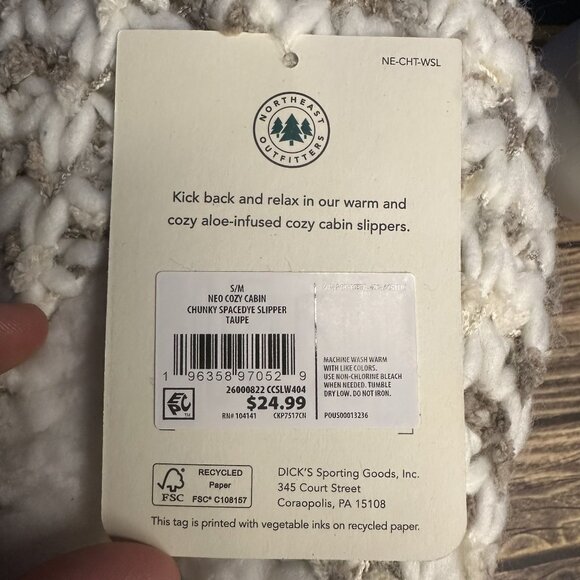 NWT Northeast Outfitters Women's Cozy Cabin Slippers Size S/M (Spacedye Taupe) - Picture 7 of 9